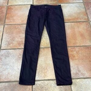 Joe’s jeans, coated, skinny, deep plum, stretchy jeans